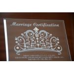 ガラスのキラキラ結婚証明書