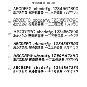 文字の書体　28～33