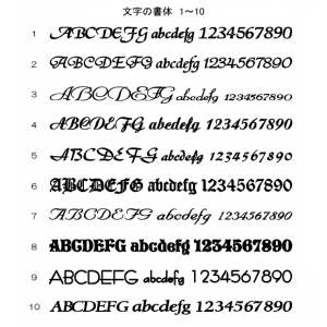 文字の書体　1～10