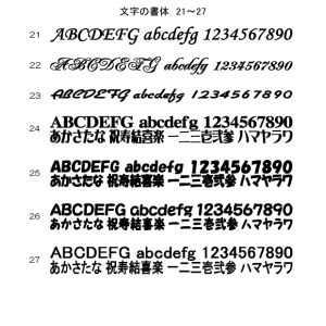 文字の書体　21～27